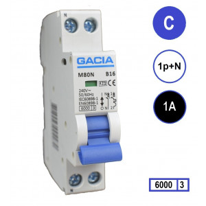 GACIA M80N-C01 inst. 1p+n C1 6kA (18mm)