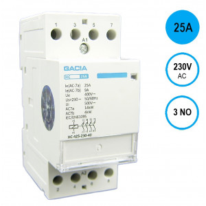 GACIA HC-2530 Inst.relais 25A/3NO/230VAC