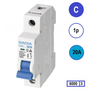 GACIA SB6L-1C20 inst. 1p C20 6kA