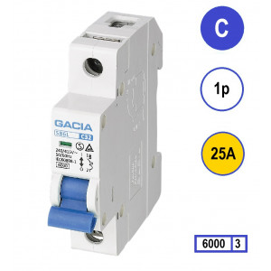 GACIA SB6L-1C25 inst. 1p C25 6kA