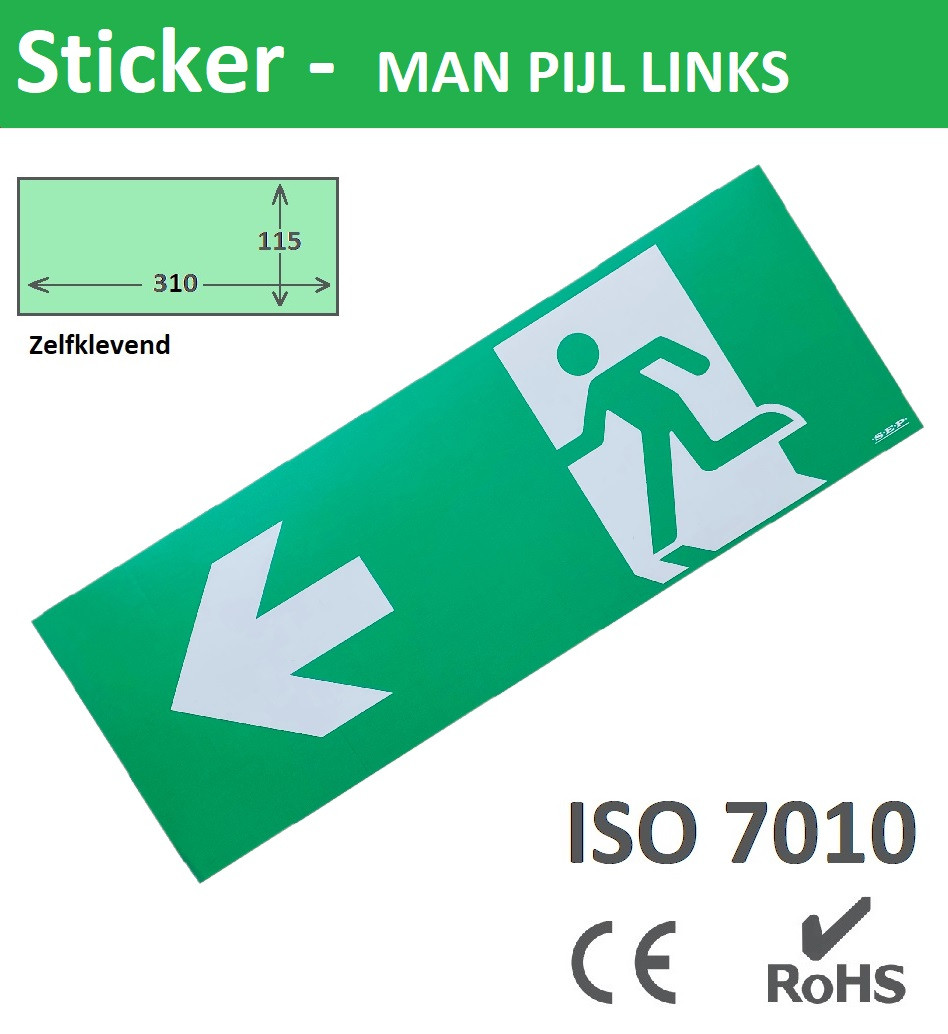 Schotman Elektro - SEP sticker TIEL Pictogram-C man pijl Links EZ