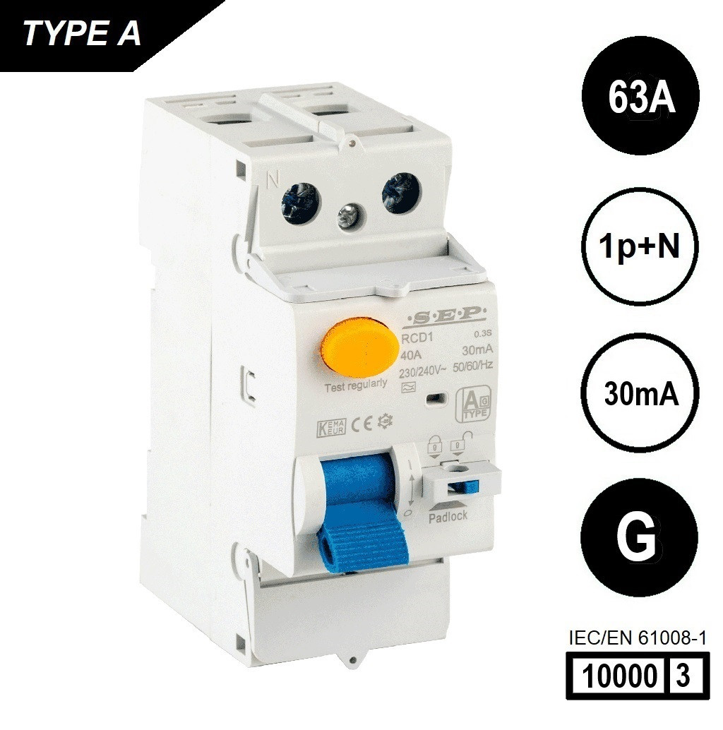 Schotman Elektro B.V. - SEP RCD1-2A-06303G - aardlekschakelaar 2p