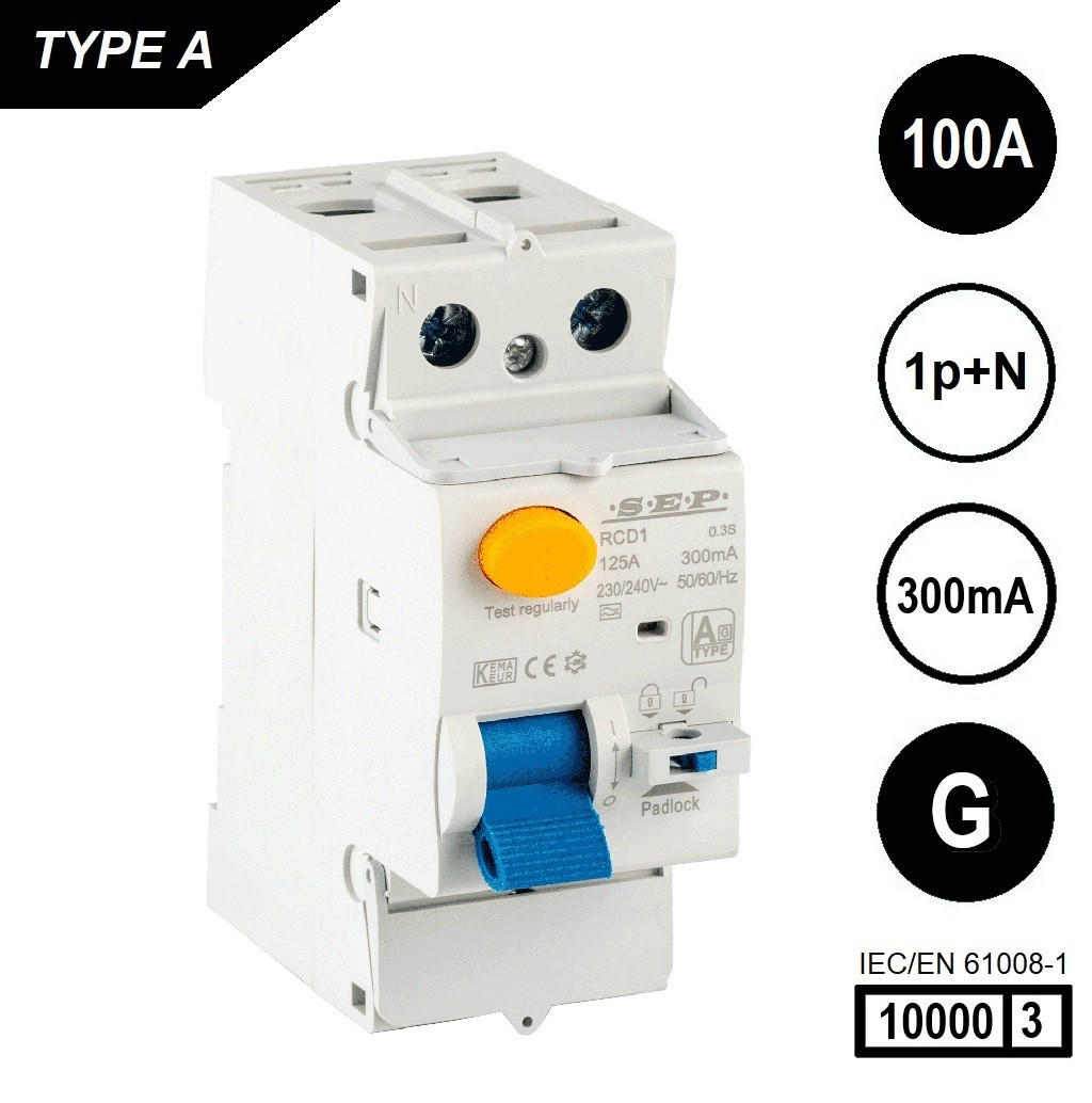 Schotman Elektro B.V. - SEP RCD1-2A-10030G - aardlekschakelaar 2p