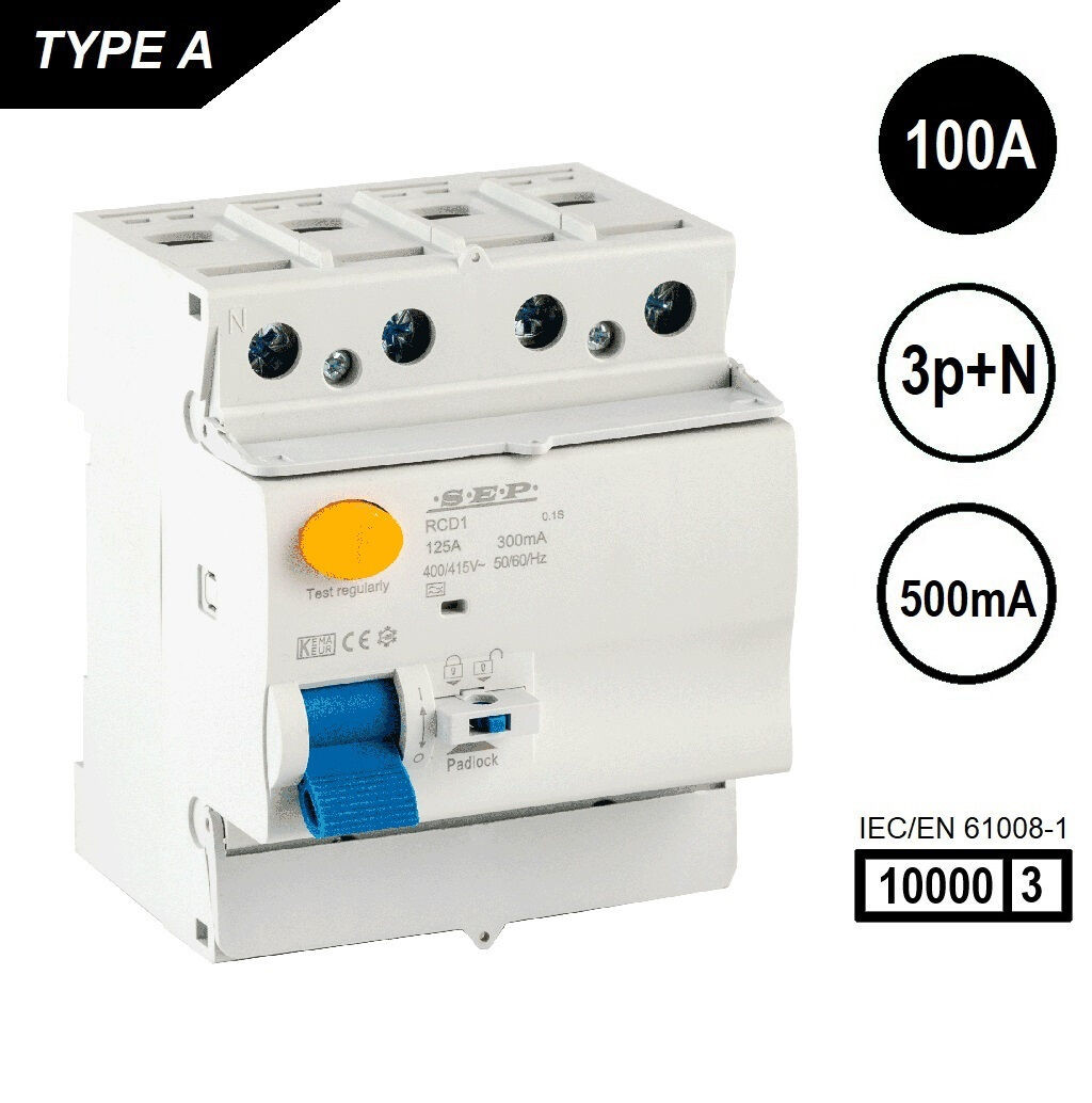 Schotman Elektro B.V. - SEP RCD1-4A-10050 aardlekschakelaar 4p