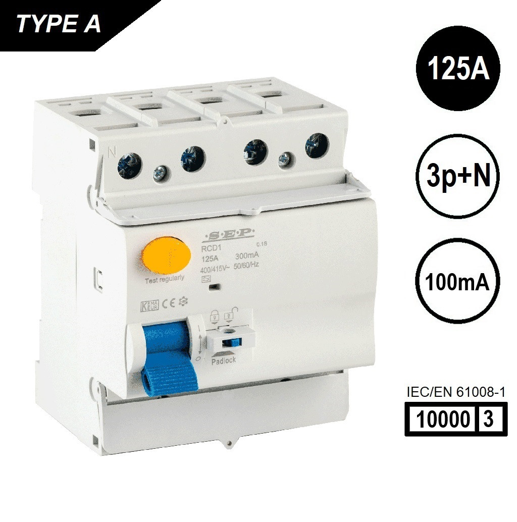 Schotman Elektro B.V. - SEP RCD1-4A-12510 aardlekschakelaar 4p