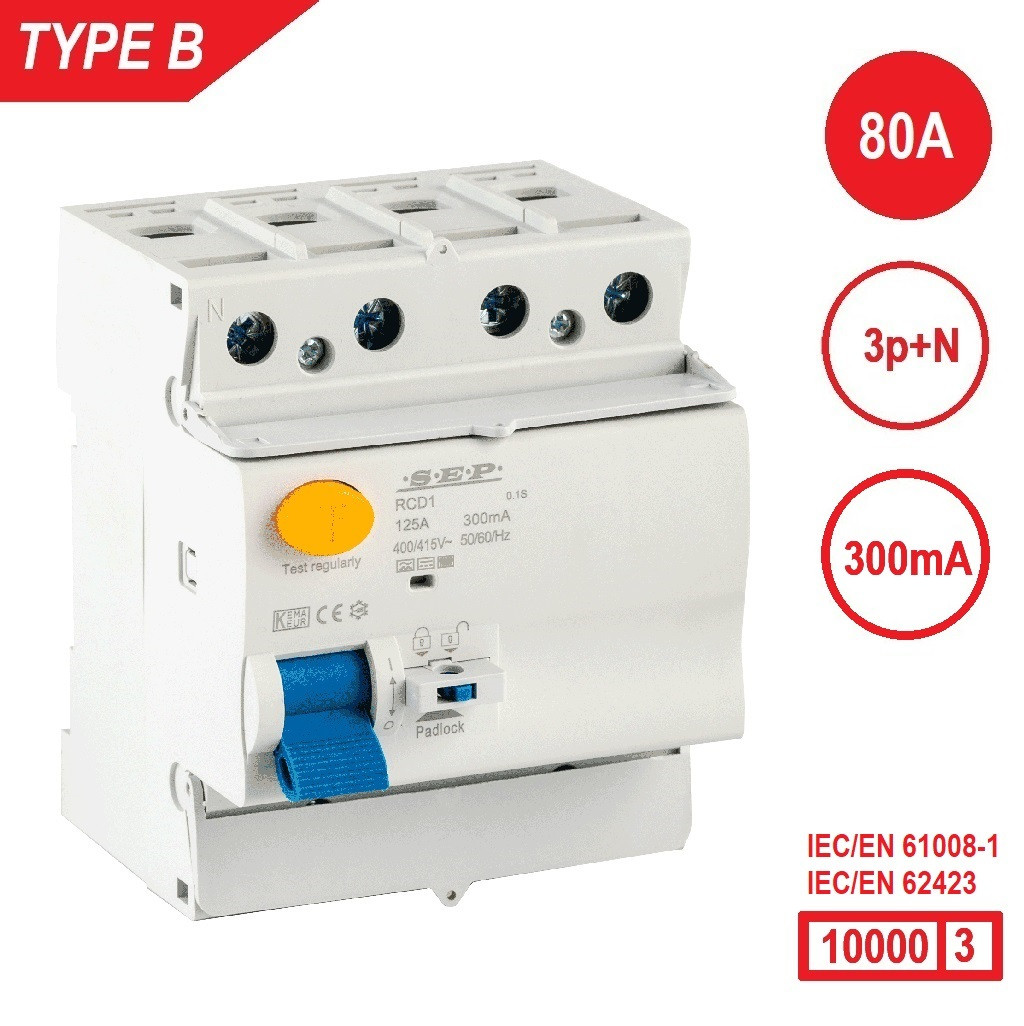 Schotman Elektro B.V. - SEP RCD1-4B-08030 - aardlekschakelaar 4p