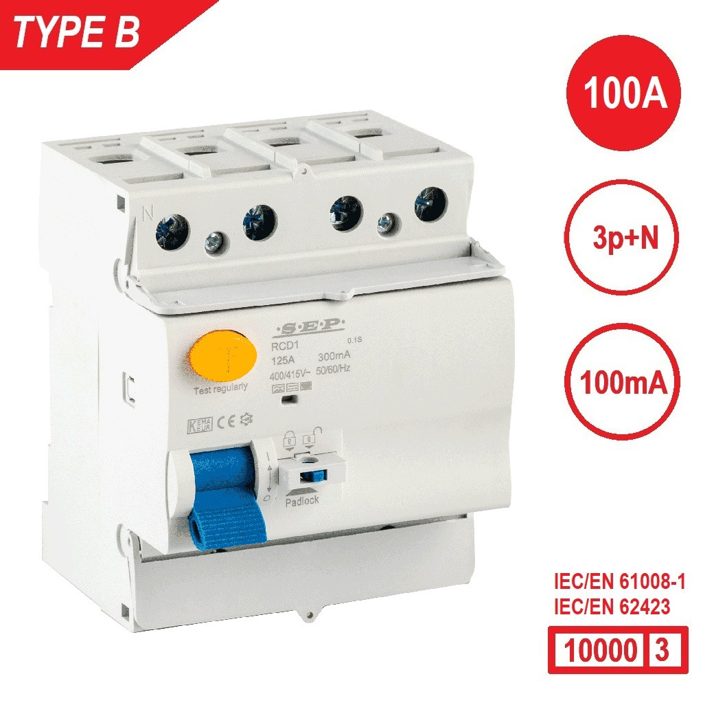 Schotman Elektro B.V. - SEP RCD1-4B-10010 - aardlekschakelaar 4p