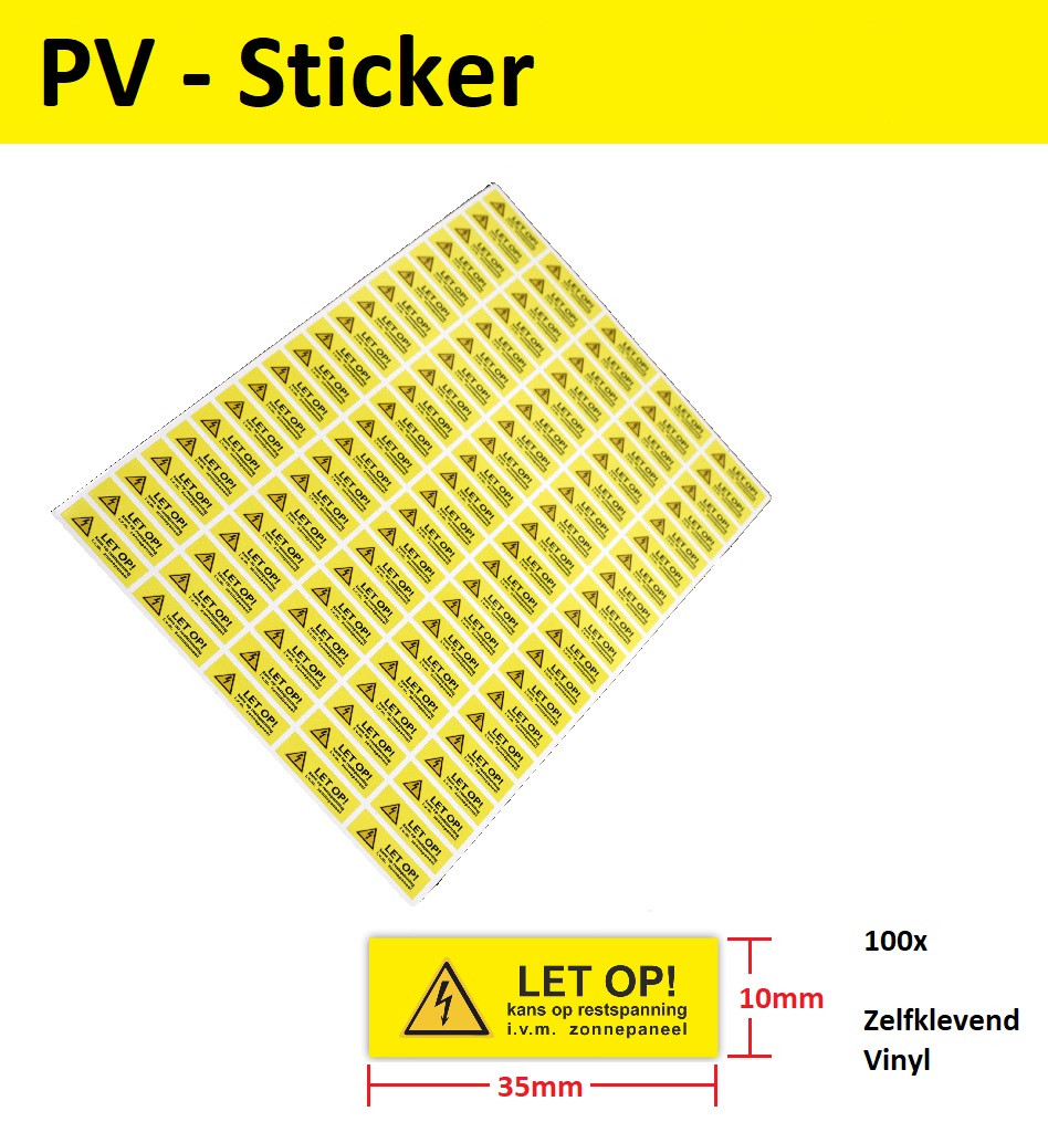 Schotman Elektro - SEP Sticker - PV - let op