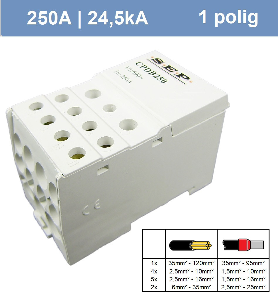Schotman Elektro - SEP CPDB250 verdeelblok 250A