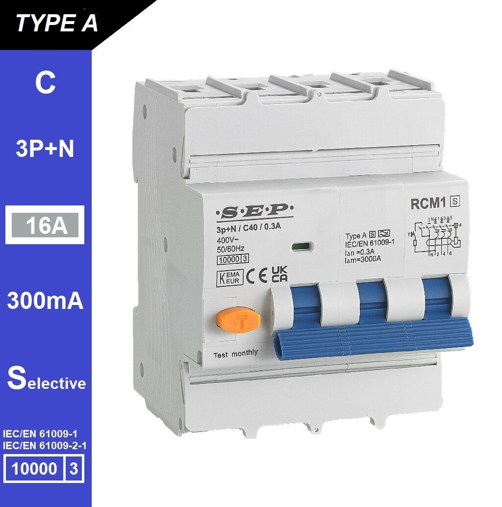 Schotman Elektro B.V. - SEP RCM1 3p+n C-karakteristiek 16A 10kA selectief AS