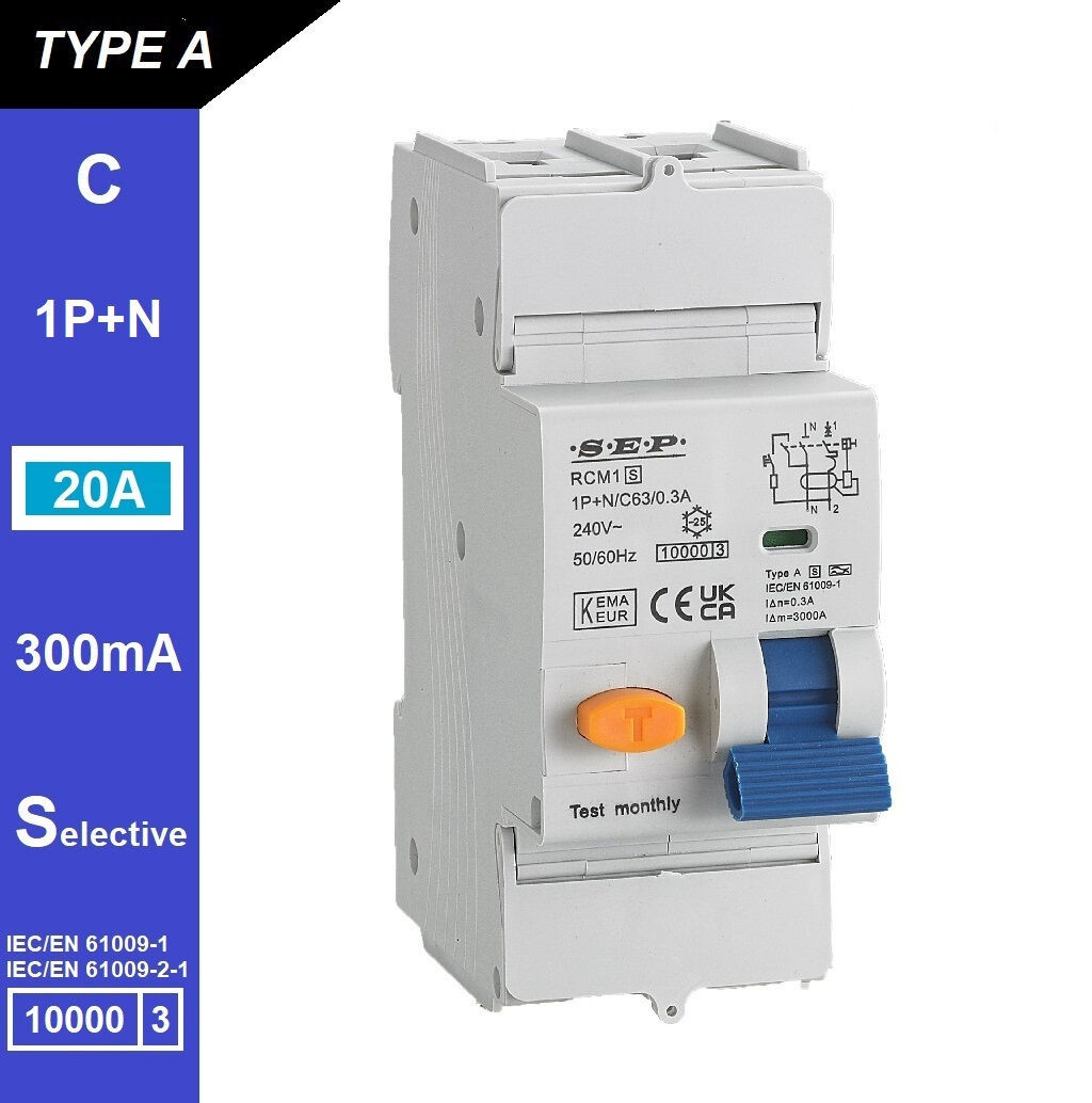 Schotman Elektro B.V. - SEP RCM1 1p+n C-karakteristiek 20A 10kA selectief AS
