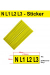 SEP CHB-NLP stickervel (40x) geel/zwart N-L1-L2-L3 (18mm)