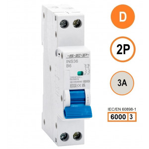 SEP INS36-2D03, installatieautomaat 2p D3 6kA, 18mm, 1 modulen
