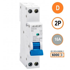 SEP INS36-2D16, installatieautomaat 2p D16 6kA, 18mm, 1 modulen
