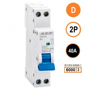 SEP INS36-2D40, installatieautomaat 2p D40 6kA, 18mm, 1 modulen