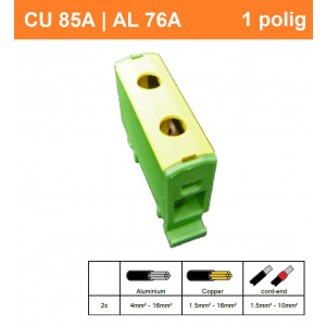 Schotman Elektro - SEP CK60 aansluitklem 2,5-16mm2 geel groen