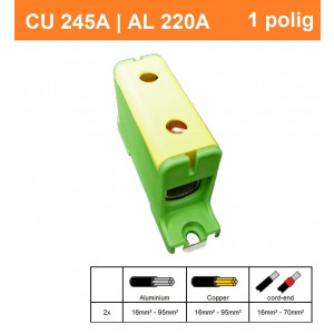 Schotman Elektro - SEP CK62 aansluitklem 16-95mm2 geel groen
