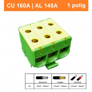 Schotman Elektro - SEP CK71 aansluitklem 2,5-50mm2 geel groen
