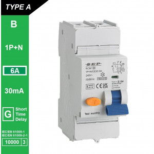Schotman Elektro B.V. - SEP RCM1 1p+n B-karakteristiek 6A 10kA korstondig vertraagd AG