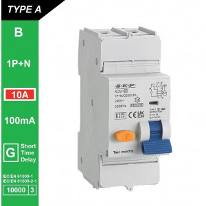 Schotman Elektro B.V. - SEP RCM1 1p+n B-karakteristiek 10A 10kA kortstondig vertraagd AG