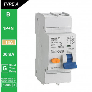 Schotman Elektro B.V. - SEP RCM1 1p+n B-karakteristiek 13A 10kA kortstondig vertraagd AG