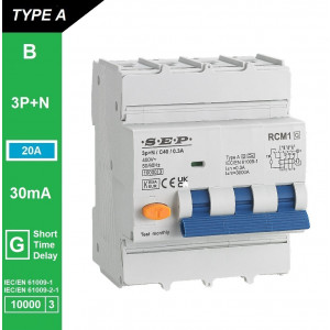 Schotman Elektro B.V. - SEP RCM1 3p+n B-karakteristiek 20A 10kA kortstondig vertraagd AG