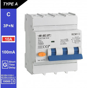 Schotman Elektro B.V. - SEP RCM1 3p+n C-karakteristiek 10A 10kA kortstondig vertraagd AG