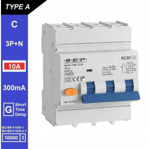 Schotman Elektro B.V. - SEP RCM1 3p+n C-karakteristiek 10A 10kA kortstondig vertraagd AG