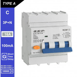 Schotman Elektro B.V. - SEP RCM1 3p+n C-karakteristiek 16A 10kA kortstondig vertraagd AG