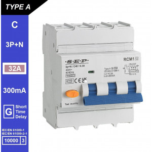 Schotman Elektro B.V. - SEP RCM1 3p+n C-karakteristiek 32A 10kA kortstondig vertraagd AG