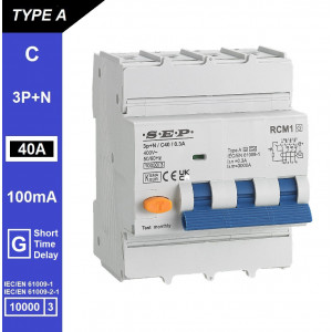 Schotman Elektro B.V. - SEP RCM1 3p+n C-karakteristiek 40A 10kA kortstondig vertraagd AG