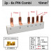 Schotman Elektro - SEP aansluitrail 2fase PIN Combi 1x2 2x2 17.8/9/18mm