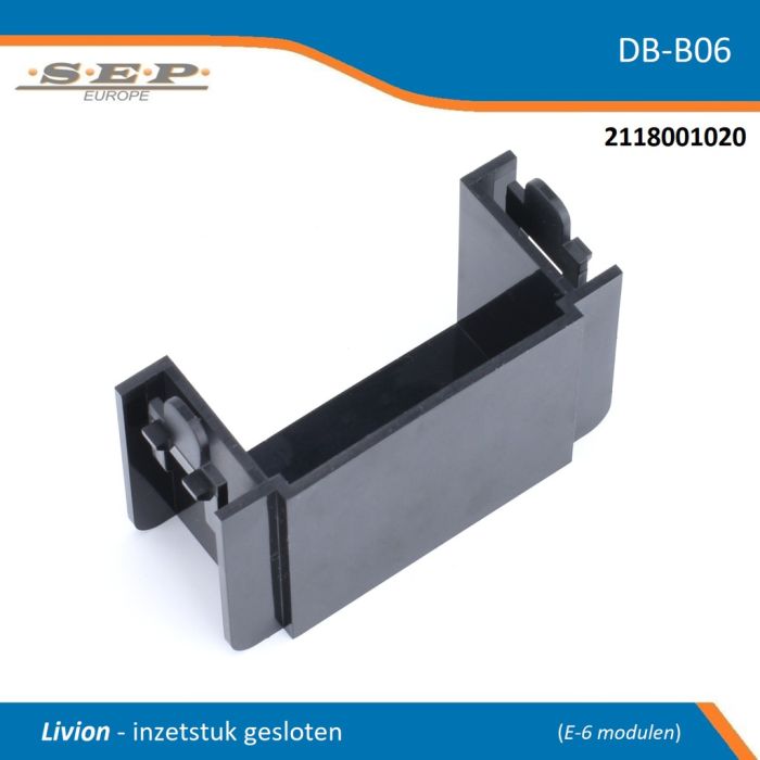 SEP DB-B06 Livion inzetstuk gesloten – 6 modulen voor smalle groepenkasten
