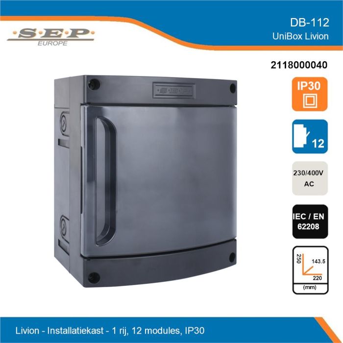 SEP Livion DB-112 met transparante deur en technische gegevens
