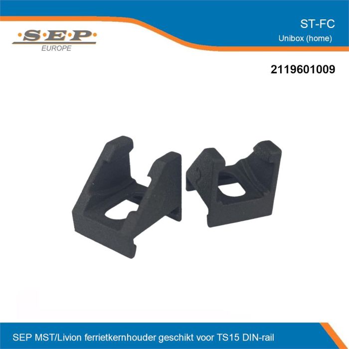 SEP UniBox ST-FC ferrietkernhouders TS15 DIN-rail dubbel overzicht