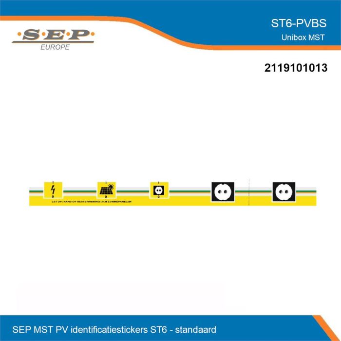 SEP UniBox MST PV identificatiestickers ST6 standaard overzicht