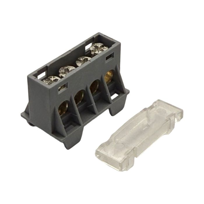 SEP AST16-47 verdeelblok 4x16mm² transparant met afdekking – faseverdeelblok voor TS15-rail