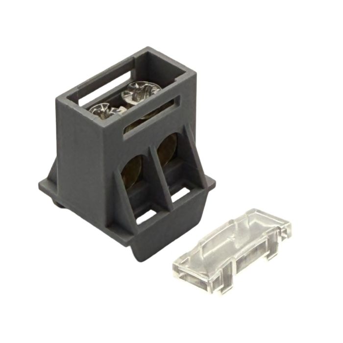 SEP AST16-27 verdeelblok 2x16mm² transparant met afdekking – faseverdeelblok voor TS15-rail