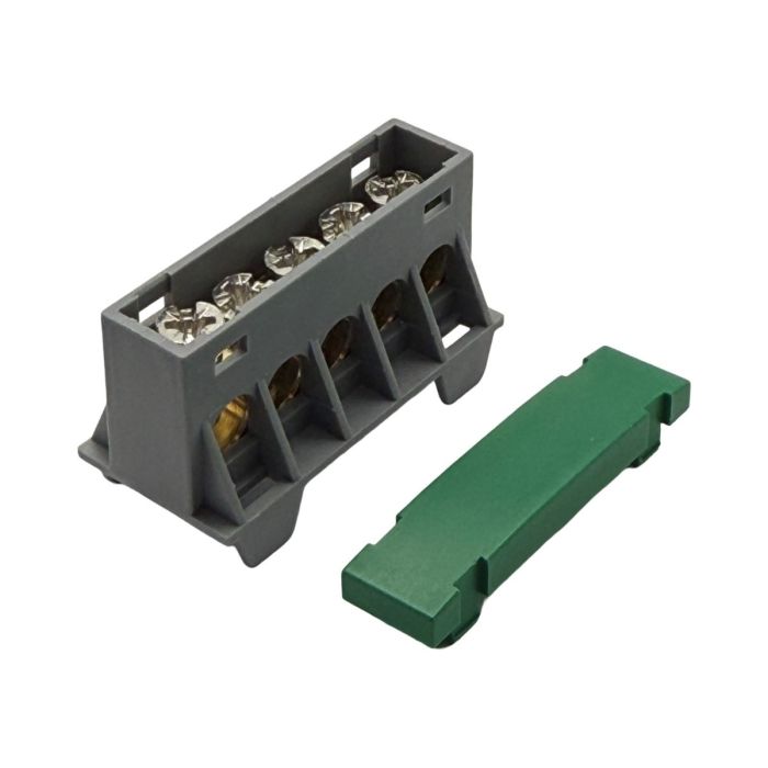 SEP AST16-56 verdeelblok 5x16mm² groen (RAL 6029) met afdekking – faseverdeelblok voor TS15-rail SEP AST16-56 verdeelblok 5x16mm² groen (RAL 6029) met afdekking – faseverdeelblok voor TS15-rail