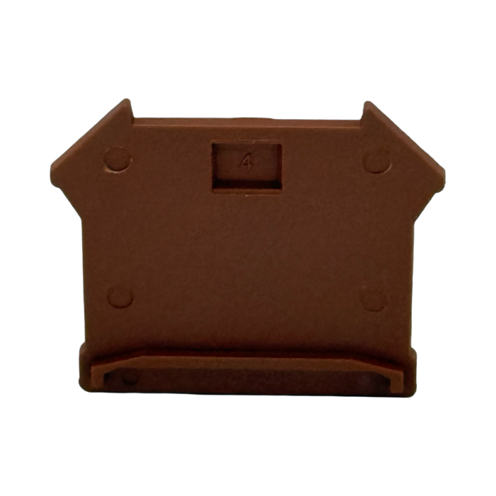 Bruine eindplaat SEP Europe type SRK-4/10-BR-E geschikt voor SRK-4/10 rijgklemmen - artikel 2011300350, GTIN 8718959078187 - verkrijgbaar bij Schotman Elektro B.V.