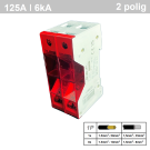 SEP HJ1-9 distributieblok 2p, 1x50mm2 - 8x 6mm2 (busbar)
