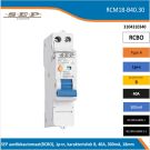 SEP RCM18 al.autom. 1p+n, B-kar, 40A, 300mA, 6kA (18mm)