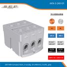 SEP AKN Compact klem, 3 voudig, 35-240mm2, CU/AL, grijs