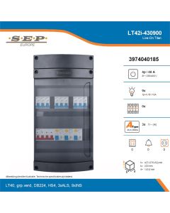 SEP Live-On Titan, LT42i-430900, 40A, 3-fase groepenkast, 9-lichtgroepen, technische details
