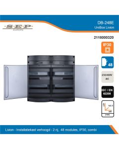 SEP Livion DB-248E groepenkast met transparante deur en technische gegevens