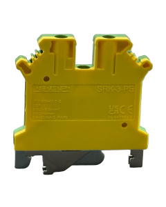SEP SRK-3-PE geel/groene aardklem, 2,5mm2 zijaanzicht rijgklem - modulaire DIN-rail, 2011300510, GTIN 8718959078347