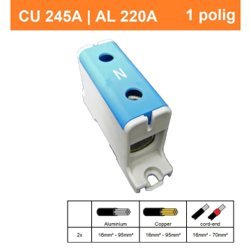 Schotman Elektro - SEP CK62 aansluitklem 16-95mm2 blauw grijs