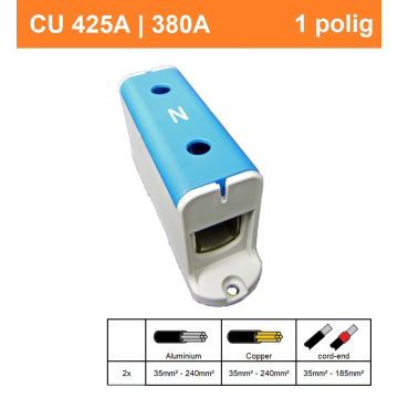 Schotman Elektro - SEP CK64 aansluitklem 35-240mm2 blauw grijs