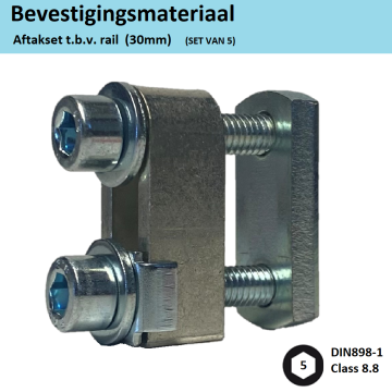 SEP Europe BS3-set aftakklem voor hoofdrail 15x3 15x6 x15x8