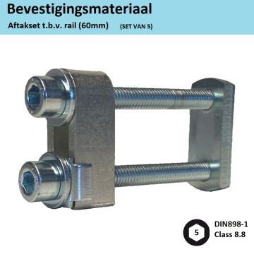 SEP BS6-set aftakklem voor hoofdrail 15x24mm